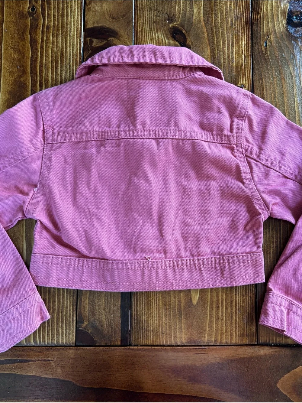 Vince Camuto Girls Denim Jacket Pink Button Front Collared Long Sleeve 2T